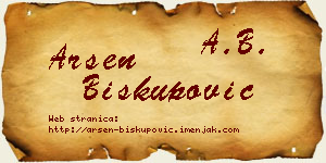 Arsen Biskupović vizit kartica